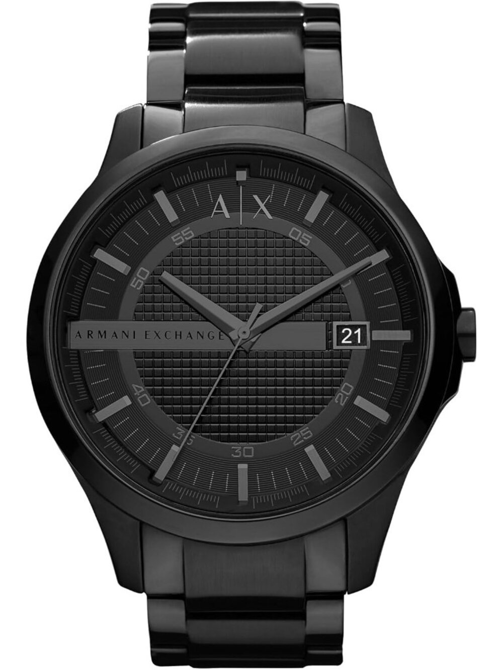 Men's Black A|X Armani Exchange Stainless Steel Bracelet Quartz Dress Wristwatch